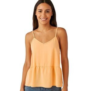 Olive & Oak Women's Peplum Cami Top – Melon Orange, Size XS,